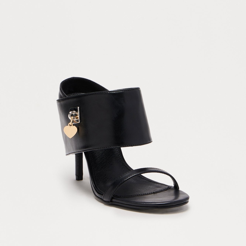 Elegant Faux Leather Stiletto Black Women's Heels - Picture 3 of 4